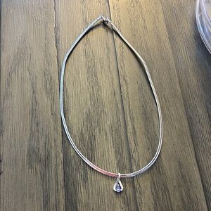 Elegant Silver Necklace with Tanzanite teardrop